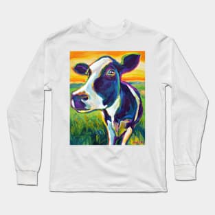 Colorful FARM COW by Robert Phelps Long Sleeve T-Shirt